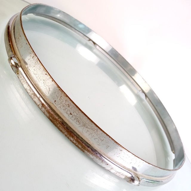 Slingerland 13"Chrome-BRASS Radio King-Engraved Tom Drum Rim/Hoop Double-Flange — main photograph