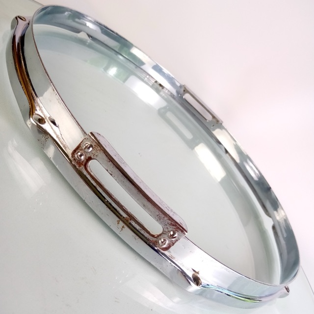 European 13 5/8"Chrome-Brass Stick-Chopper 8Lug Snare Drum Resonant Rim/Hoop COB — main photograph