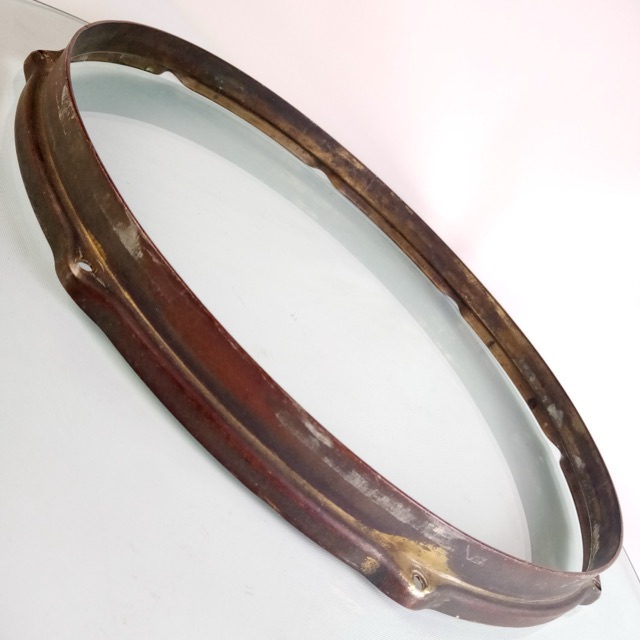Leedy 14"Black Elite Knobby Gold Indianapolis Snare Drum Batter Rim/Hoop Brass20 — main photograph