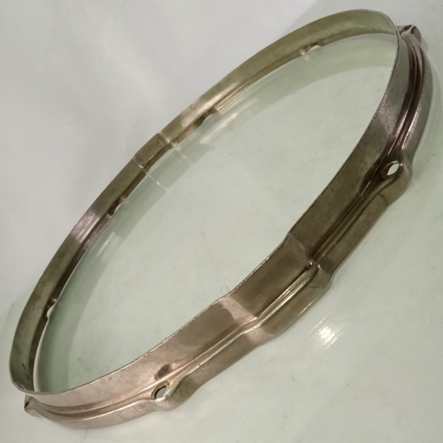 Leedy/Ludwig 15"NOB Double-Flange Snare Drum Resonant Rim/Hoop Nickel-Brass*Crak — main photograph