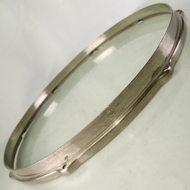 Leedy 15"Indianapolis" Script Double-Flange NOB Snare Drum Batter Rim/Hoop Brass — main photograph