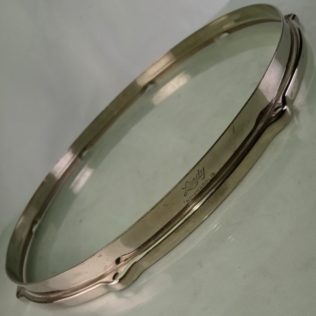 Leedy 15"Indianapolis" Script NOB Double-Flange Snare Drum Batter Rim/Hoop Brass — main photograph