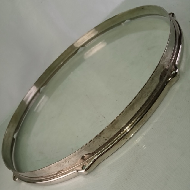 Leedy/Ludwig 15"Brass Double-Flange Snare Drum/Tom Rim/Hoop Stick-Chopper NOB US — main photograph