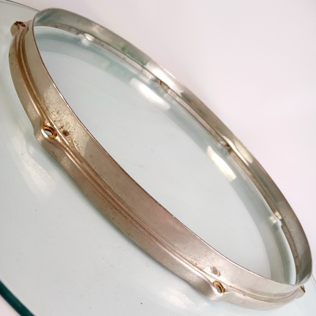 Leedy 15"Double-Flange Stick-Chopper Snare Drum/Tom Batter Rim/Hoop Nickel-Brass — main photograph