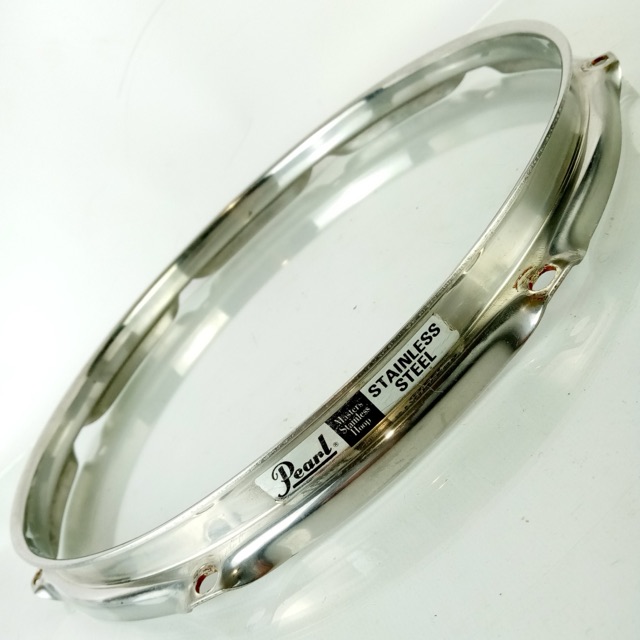 Pearl 12"8Lug Stainless Steel Masters Studio Hoop 2.3mm Tom Drum Batter Rim94-95 — main photograph
