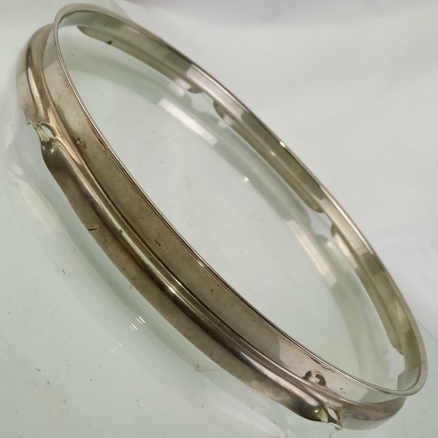 Ludwig/WFL 13" 6Lug Nickel-BRASS Tom Drum Rim/Hoop Triple-Flange Vintage 50s NOB — main photograph