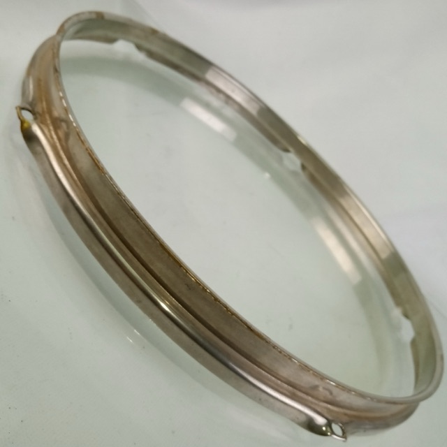 WFL 13" 5Lug Nickel-BRASS Tom Drum Rim/Hoop Triple-Flange Vintage 40s NOB Ludwig — main photograph