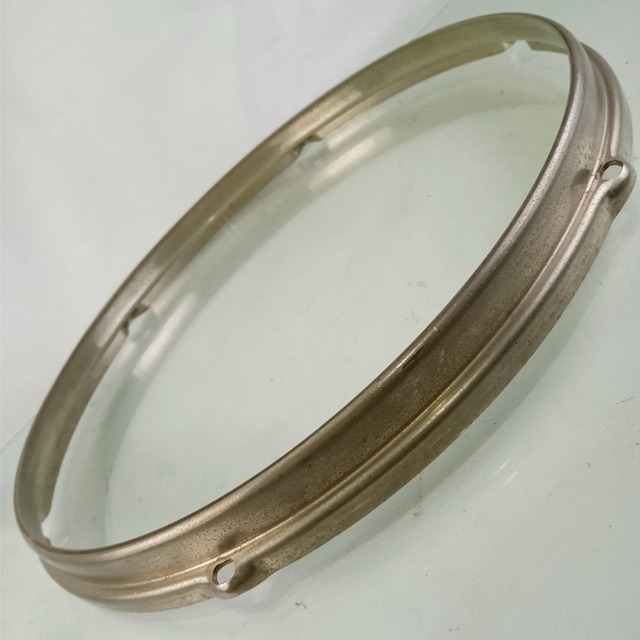 Slingerland 13" 6-Lug Nickel-BRASS Tom Drum Rim/Hoop Stick-Saver Vintage 50s NOB — main photograph