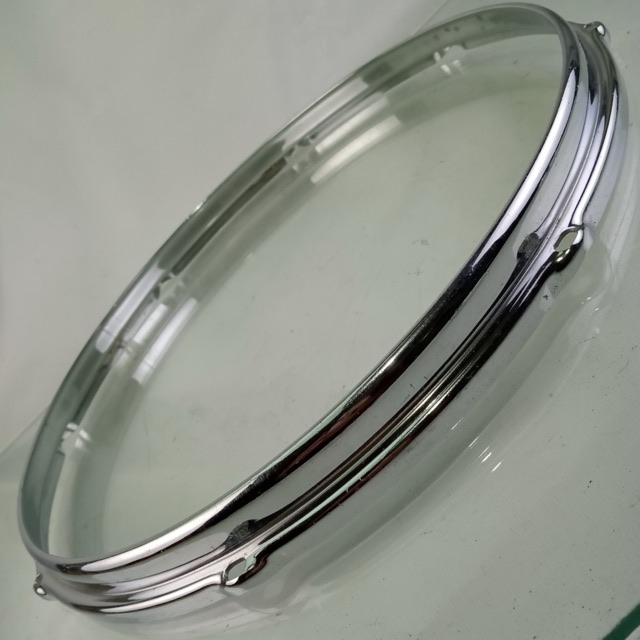 Slingerland 14" 8-Lug Chrome-BRASS Stick-Saver Snare Drum/Floor Tom COB Rim/Hoop — main photograph