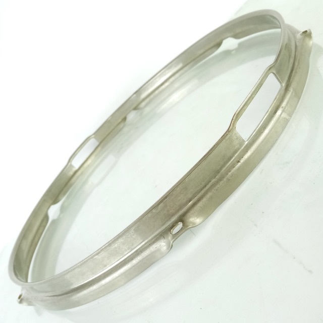 Ludwig 14" Nickel-BRASS 6-Lug Triple-Flange Snare Resonant Drum Rim/Hoop NOB WFL — main photograph