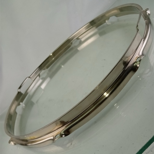 Ludwig 14"NOB BRASS Triple-Flange Snare Drum Resonant Rim/Hoop WFL Jazz Fest 50s — main photograph