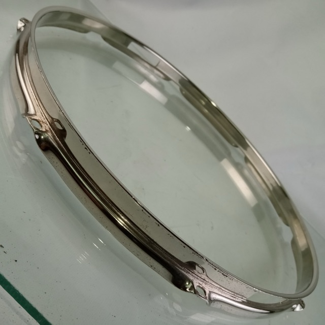 Ludwig 14" NOB Triple-Flange Snare Drum Resonant Nickel-BRASS Rim/Hoop 8-Lug 60s — main photograph