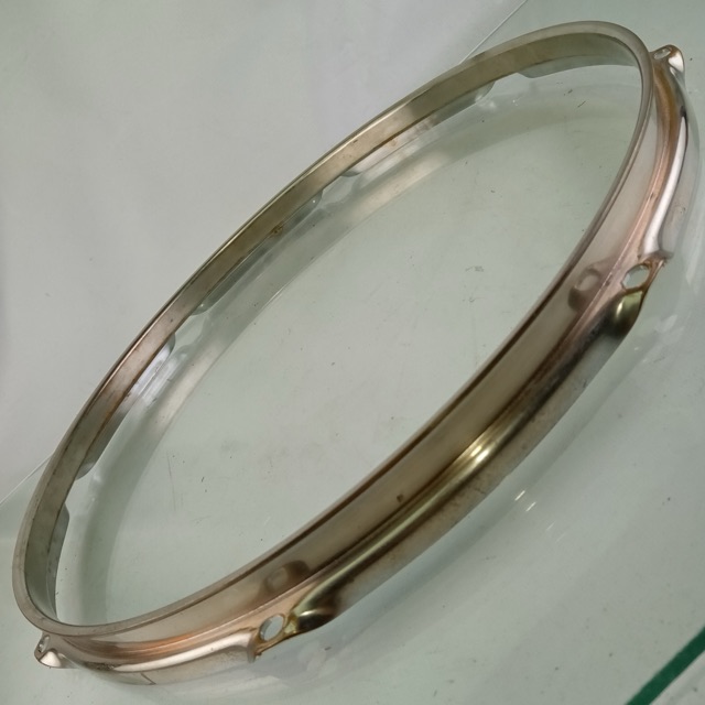Ludwig 14"BRASS 8Lug Triple-Flange Snare/Floor Tom Drum Rim/Hoop Vintage 60s COB — main photograph