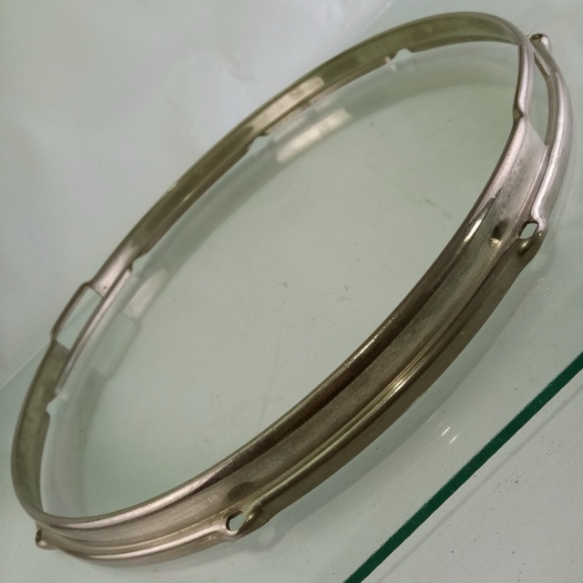 Slingerland 15"NOB BRASS Stick-Saver Snare Drum Resonant Rim/Hoop 8Lug Nickel US — main photograph
