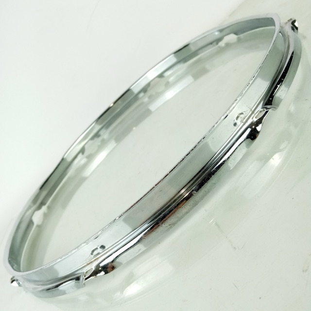 Ludwig 15"COB Triple-Flange Snare/Tom Drum Batter Rim/Hoop Chrome-Brass 8Lug USA — main photograph