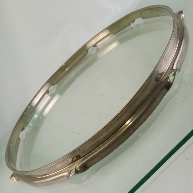 Ludwig 15"NOB BRASS Triple-Flange Snare/Tom Drum Batter Rim/Hoop 8Lug Nickel WFL — main photograph