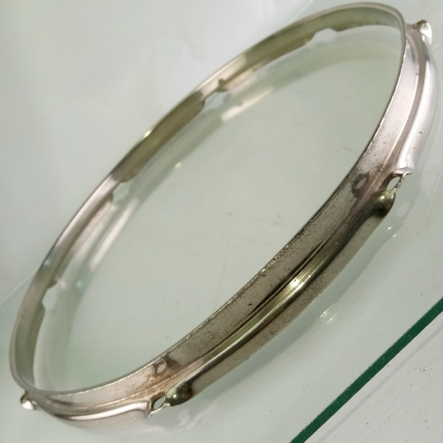 Ludwig/WFL 15"NOB Triple-Flange Snare/Tom Drum Batter Rim/Hoop Nickel-BRASS 8Lug — main photograph
