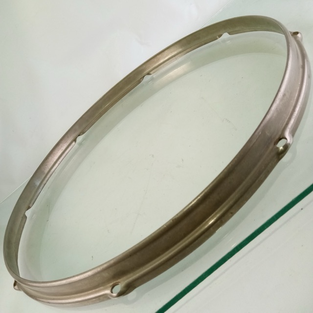 Slingerland 16" BRASS Stick-Saver Floor Tom Drum Batter Rim/Hoop NOB 8Lug Nickel — main photograph