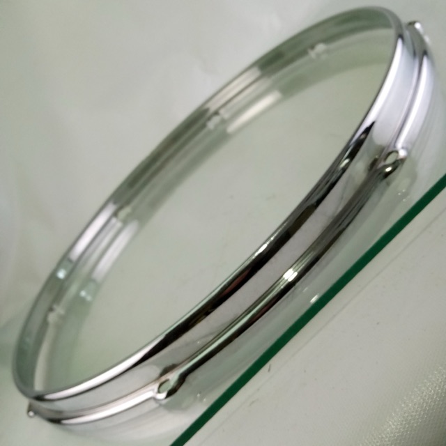 Slingerland 16" BRASS Stick-Saver Floor Tom Drum Batter Rim/Hoop 8Lug Chrome COB — main photograph