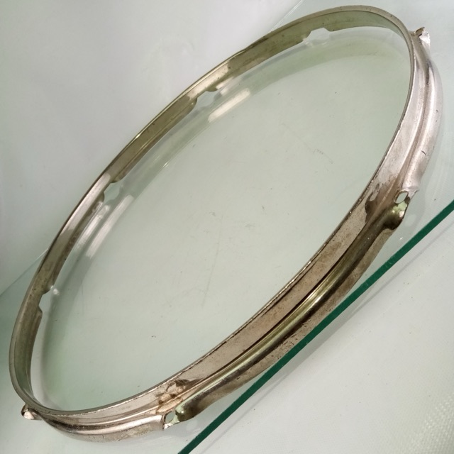 Ludwig 17"BRASS Tenor Tom Drum Batter Rim/Hoop 8Lug Triple-Flange Nickel NOB WFL — main photograph