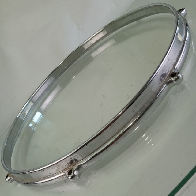 Premier 14" Die-Cast 8-Lug Snare Drum/Floor Tom Batter Rim/Hoop Chrome UK 50-60s — main photograph