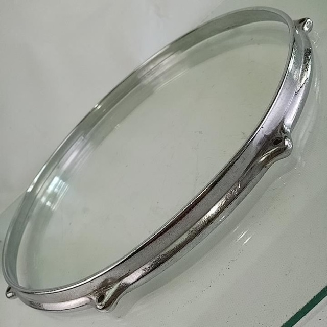 Premier 14" Die-Cast Snare Drum/Floor Tom 60-70s Batter Rim/Hoop Chrome 8-Lug UK — main photograph