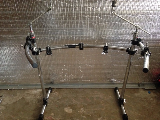 Gibraltar Drum Rack Cymbal Stands Curved Bar Clamps Tom Mounts Heavy Duty Chrome — main photograph