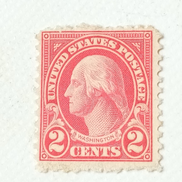 1922-1929 George Washington Two (2) Cent Stamp (Red) Rare Collectible Americana — main photograph