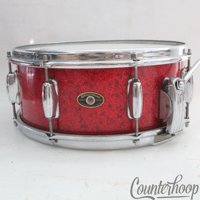Slingerland Radio King 14x5.5"Snare Drum Red Sparkle COB Brass 1-Ply Maple 50s* — main photograph