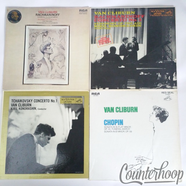 4LP Van Cliburn Lot-Rachmaninoff/Tchaikovsky-Kondrashin/Chopin/RCA/Concerto No 1 — main photograph