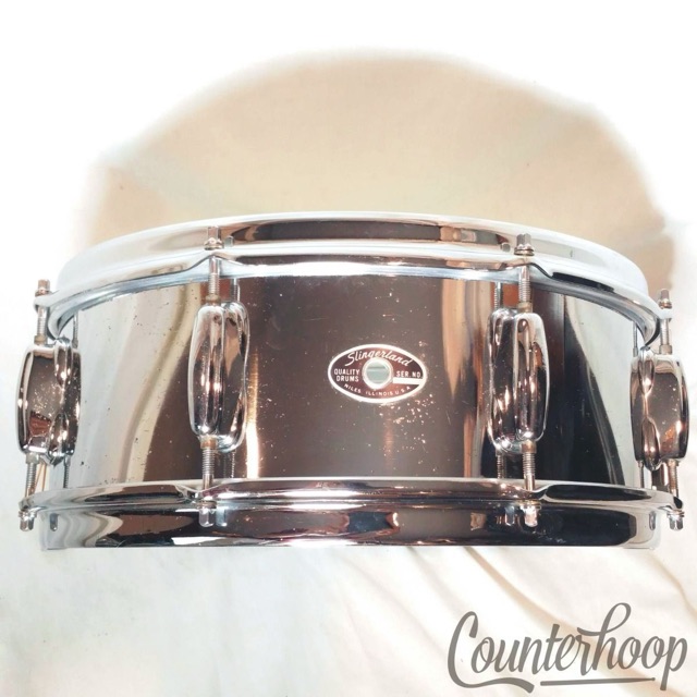 Slingerland 14x5"Snare Drum Festival Chrome/Steel Vintage 70s 8-Lug Stick-Saver — main photograph