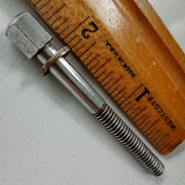 Leedy 2 1/16"Chrome Hex-Head T-Rod 12-24 Snare Drum Tension Vintage30s Tensioner — main photograph