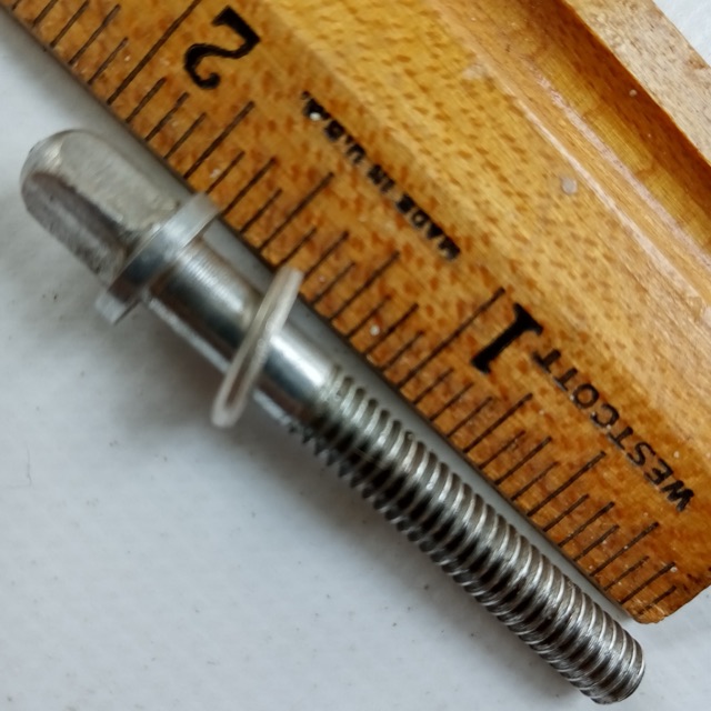 Leedy&Ludwig 1 5/8"12-24 Chrome T-Rod Snare/Tom Drum Tension Vintage 50s Key USA — main photograph