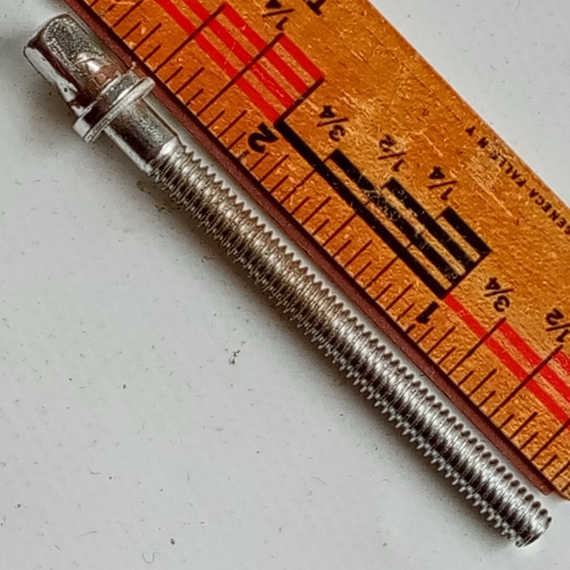 Rogers 1+2.5"T-Rod Snare/Floor Tom Drum Chrome60s Powertone Tension-Lug-Screw*VG — main photograph