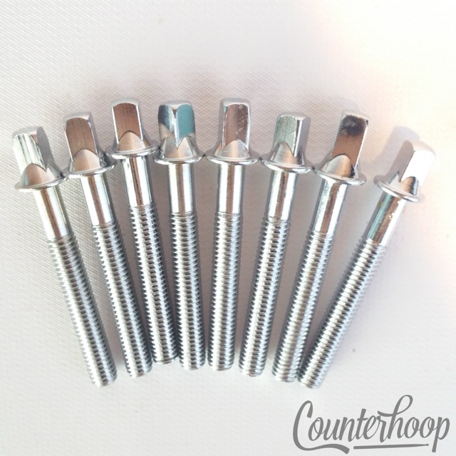 Pearl 8x 1 3/4"Tension T-Rods Metric Thick Floor Tom/Snare Drum Chrome Vintage60 — main photograph