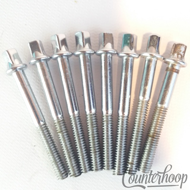 Pearl 8x Tension T-Rods Metric  1 15/16"Tom/Snare Drum Chrome Vintage 60s Japan — main photograph
