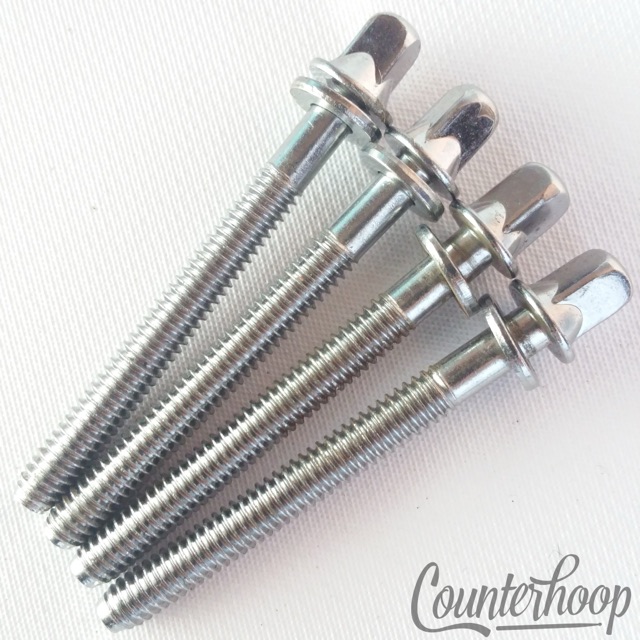 Pearl 4x Tension T-Rods Metric 2" Floor Tom/Snare Drum Chrome Vintage 70s Japan — main photograph