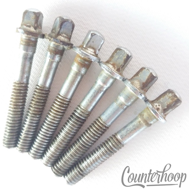 Slingerland 6x Tension T-Rods 1 1/2"Tom/Snare Drum Chrome Vintage 60s-70s Screws — main photograph