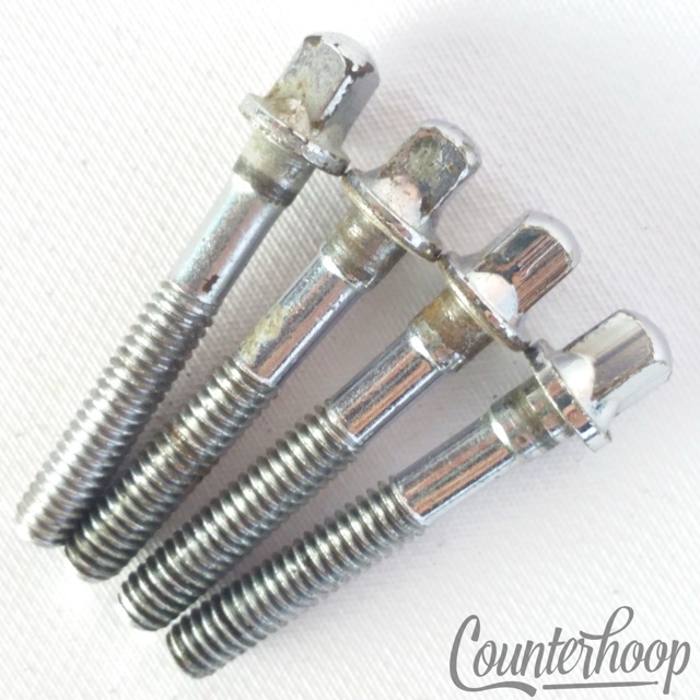 Slingerland 4x Tension T-Rods 1 1/2"Tom/Snare Drum Screws Chrome Vintage 60s-70s — main photograph