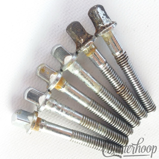Slingerland 6x Tension T-Rods 1 5/8"Tom/Snare Drum Screws Chrome Vintage 60s-70s — main photograph