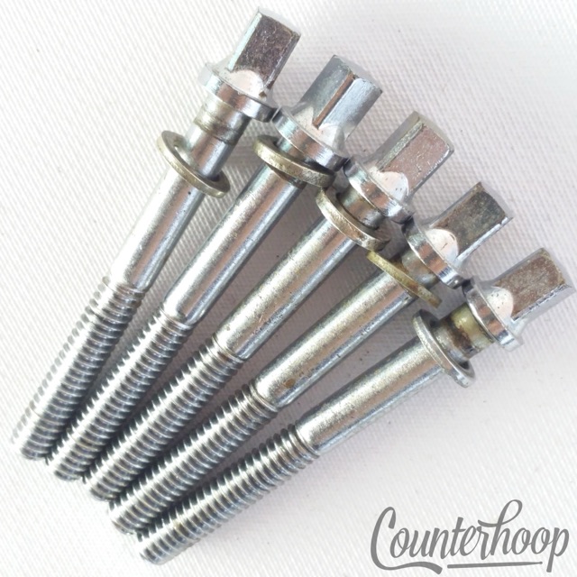 Gretsch 5x Tension T-Rods 1 15/16"Tom/Snare Drum Chrome Vintage 70s-80s Screws — main photograph