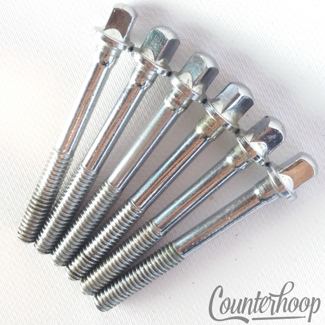 Gretsch 6x Tension T-Rods 2"Floor Tom/Snare Drum Chrome Vintage 70s-80s Screws — main photograph