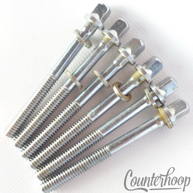 Gretsch 6x Tension T-Rods 2 1/4"Floor Tom Drum Chrome Vintage 70s-80s Screws USA — main photograph