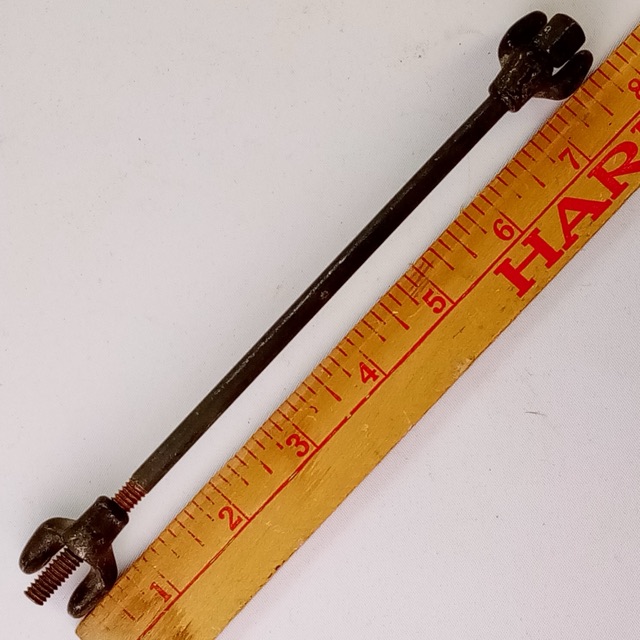 Prussian 1800s-1900s Early 1/4-20 7"Tension T-Rod+Claws Snare Drum Hardware Part — main photograph