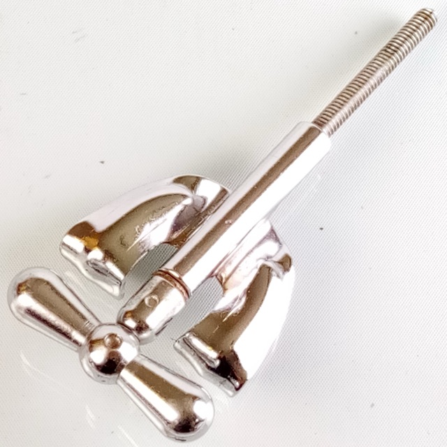 Rogers 1+Bow-Tie Bass Drum Tension T-Rod+Claw 3 3/4"Chrome 60s Holiday Cleveland — main photograph