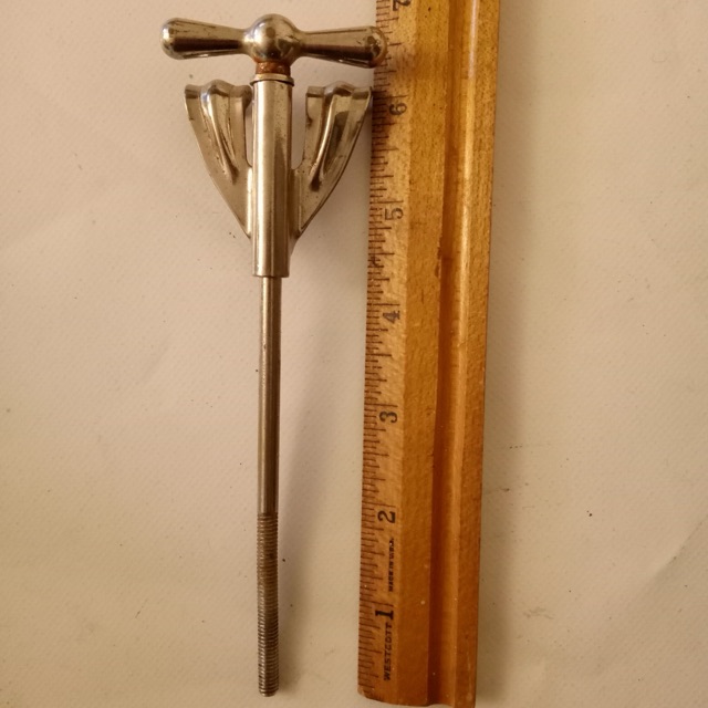 Ludwig 6"Nickel Bass Drum Bow-Tie Tension T-Rod+Claw Vintage50s-60s Keystone USA — main photograph