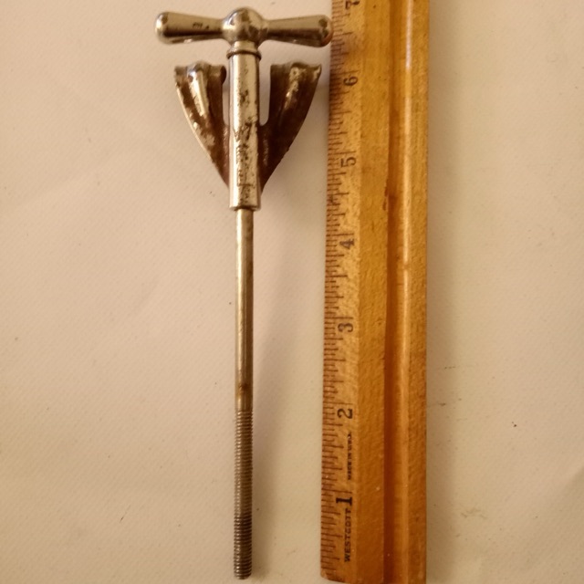 Ludwig/WFL 6"Nickel Bass Drum Bow-Tie Tension T-Rod+Claw Vintage50s Keystone USA — main photograph
