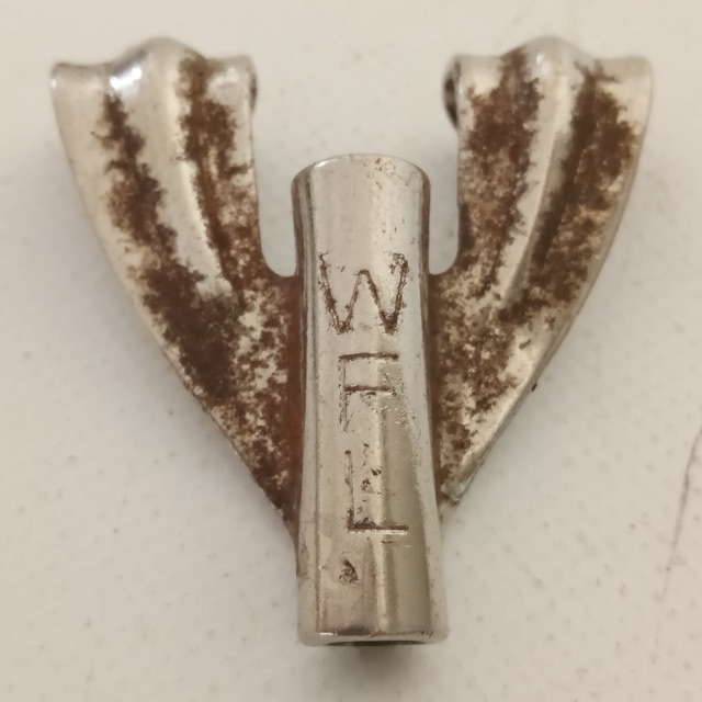 WFL-Stamped 1+Tension-Rod-Claws Nickel Marching Bass/Tom/Snare Drum Ludwig USA50 — main photograph