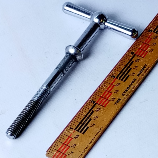 Ludwig 3" Timpani Tension Rod T Tensioner Thumb-Key Drum Handle 5/16"-18 USA 60s — main photograph