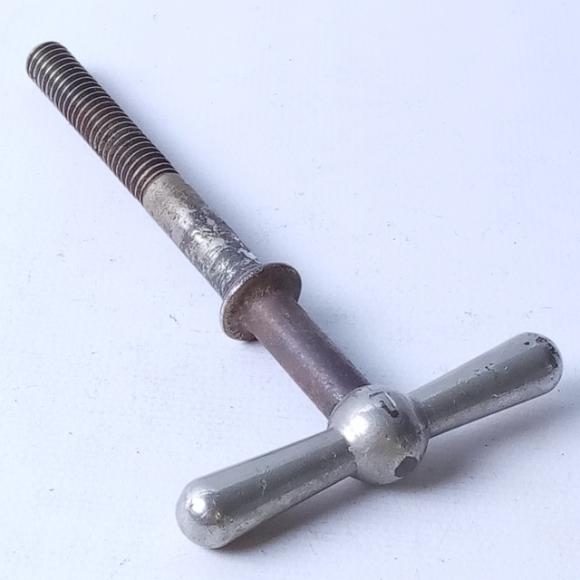 Ludwig 2.5"Nickel Timpani Tension Rod T Tensioner Thumb-Key Drum Handle 5/16"-18 — main photograph